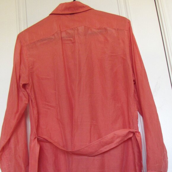 Lauren Ralph Lauren Women's Orange(Carrot) Long Sleeve Blouse Size S Silk Blend - Picture 5 of 8